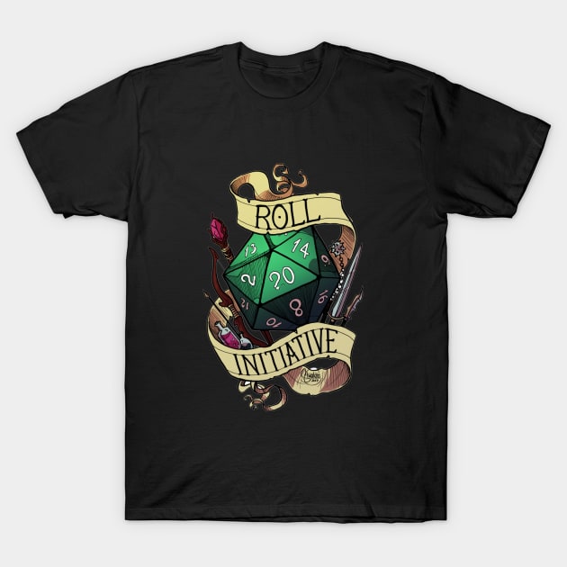 Roll Initiative T-Shirt by Lindomar